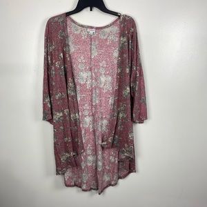 LuLaRoe Large Cardigan with Pink Floral